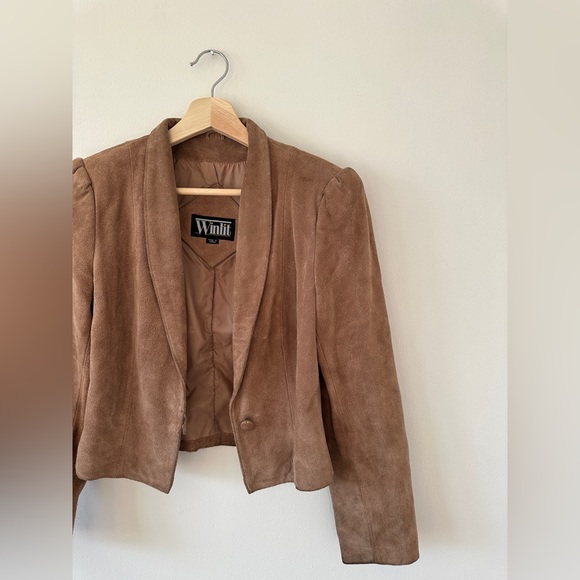 Vintage Winlit Suede Leather Blazer Jacket - Picture 3 of 15